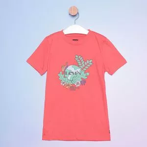 Camiseta Infantil Planeta Terra<BR>- Vermelha & Verde<BR>- Levi's