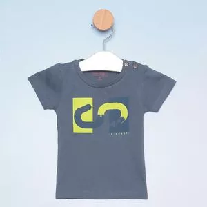 Camiseta Pista De Corrida<BR>- Azul Escuro & Verde Limão<BR>- VR