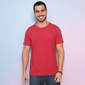 Camiseta Com Bordado<BR>- Vermelha<BR>- Beagle