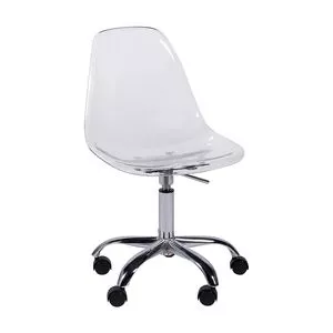 Cadeira Office Eames<BR>- Incolor & Prateada<BR>- 80,5x46,5x42cm<BR>- Or Design