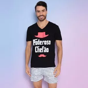 Pijama Poderoso Chefão<BR>- Preto & Vermelho<BR>- Zulai