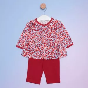Pijama Corações<BR>- Vermelho & Azul<BR>- Noruega