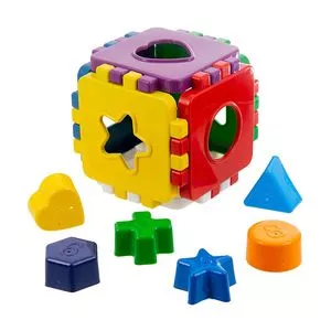 Brinquedo De Encaixe Cubo<BR>- Amarelo & Vermelho<BR>- 7Pçs<BR>- Reval