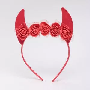 Tiara Diaba<BR>- Vermelha<BR>- 1cm<BR>- Masquerade