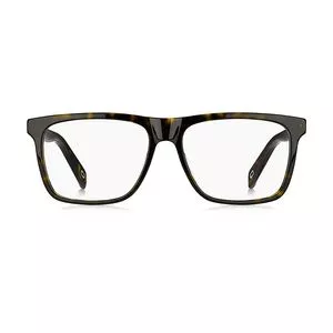 Armação Retangular Para Óculos De Grau<BR>- Marrom Escuro & Laranja<BR>- Marc Jacobs