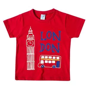 Camiseta Infantil Ônibus<BR>- Vermelha & Azul<BR>- Tip Top