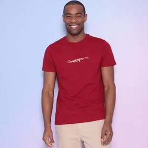 Camiseta Com Inscrições<BR>- Vermelha & Off White