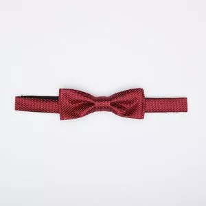 Gravata Borboleta Em Seda<BR>- Vermelho Escuro & Branca<BR>- 4,7x12,2cm<BR>- Hugo Boss