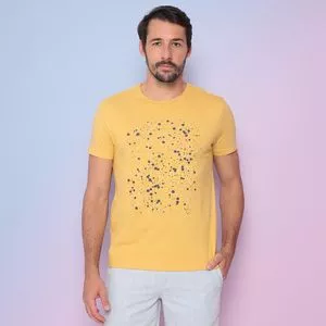 Camiseta Colmeia<BR>- Amarela & Cinza Escuro