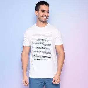 Camiseta Listrada<BR>- Branca & Preta