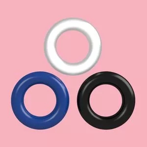 Kit De Anéis Penianos Mega Ring<BR>- Azul & Preto<BR>- 3Pçs<BR>- Adão e Eva