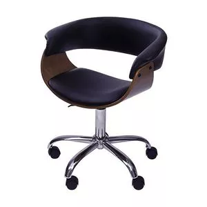 Cadeira Office Elba<BR>- Preta & Prateada<BR>- 78x60x40cm<BR>- Or Design