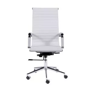 Cadeira Office Eames Esteirinha<BR>- Branca & Prateada<BR>- 114x61x46,5cm<BR>- Or Design