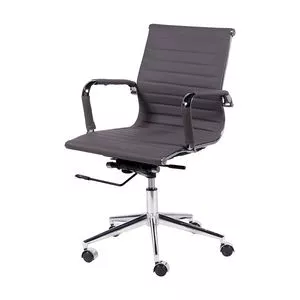 Cadeira Office Eames Esteirinha<BR>- Cinza & Prateada<BR>- 105x61x46,5cm<BR>- Or Design