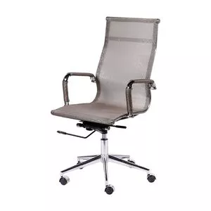 Cadeira Office Tela<BR>- Cobre & Prateada<BR>- 112,5x61x47cm<BR>- Or Design