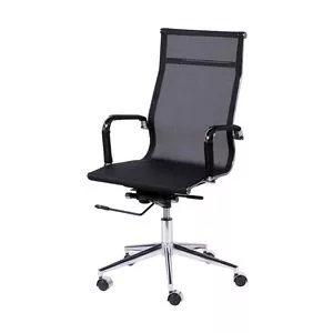 Cadeira Office Tela<BR>- Preta & Prateada<BR>- 112,5x61x47cm<BR>- Or Design