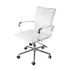 Cadeira Office Soft<BR>- Branca & Prateada<BR>- 90x58x57cm<BR>- Or Design