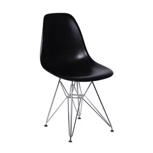 Cadeira Eames<BR>- Preta & Prateada<BR>- 80,5x46x42cm<BR>- Or Design