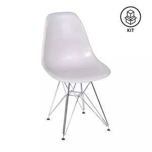 Jogo De Cadeiras Eames<BR>- Fendi & Prateado<BR>- 2Pçs<BR>- Or Design