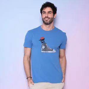 Camiseta Tênis<BR>- Azul & Preta