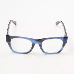 Armação Redonda Para Óculos De Grau<BR>- Azul & Preta<BR>- Tommy Hilfiger
