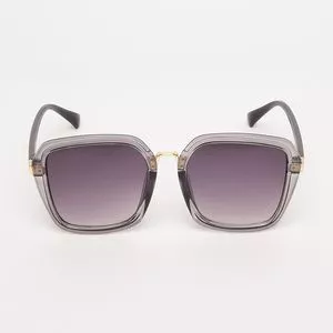 Óculos De Sol Quadrado<BR>- Roxo Escuro & Cinza