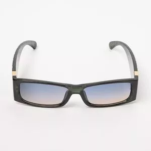 Óculos De Sol Retangular<BR>- Azul Claro & Verde Escuro