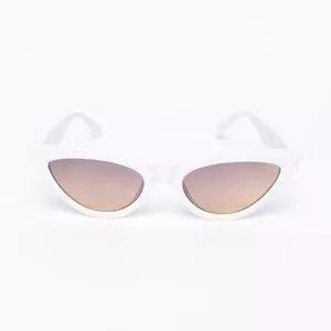 Óculos De Sol Gatinho<BR>- Branco & Marrom