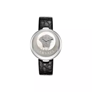 Relógio Analógico V224<BR>- Prateado & Preto<BR>- Versace Relógio