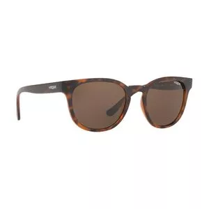 Óculos De Sol Arredondado<BR>- Marrom & Preto<BR>- Vogue