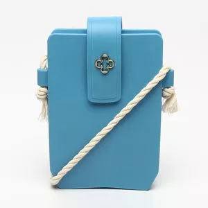Bolsa Mini Com Tag<BR>- Azul<BR>- 18x11x3cm
