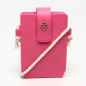 Bolsa Mini Com Tag<BR>- Pink<BR>- 18x11x3cm