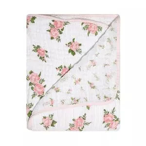 Cobertor Soft Bamboo Floral<BR>- Branco & Rosa Claro<BR>- 110x90cm<BR>- 116 Fios<BR>- Papi