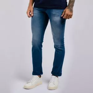 Calça Jeans Skinny Estonada<BR>- Azul