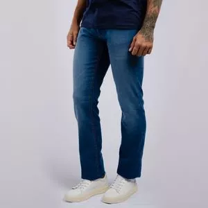 Calça Jeans Reta Estonada<BR>- Azul Claro