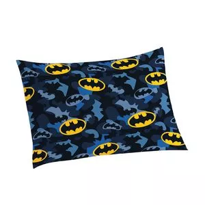 Fronha Batman®<BR>- Preta & Azul Escuro<BR>- 70x50cm