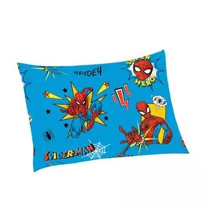 Fronha Spiderman®<BR>- Azul & Vermelha<BR>- 70x50cm