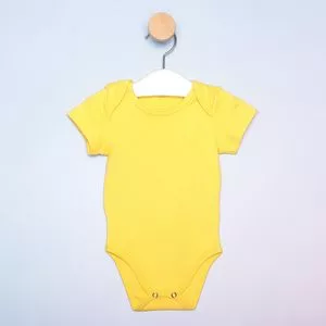 Body Infantil Com Recortes<BR>- Amarelo