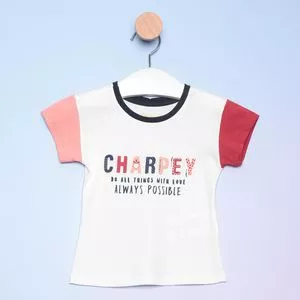 Blusa Infantil Charpey<BR>- Branca & Vermelha