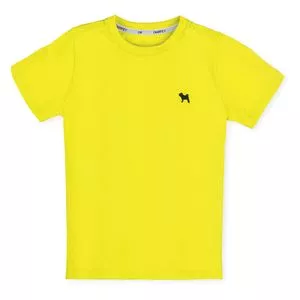 Camiseta Infantil Com Bordado<BR>- Amarelo Neon
