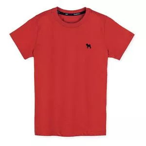Camiseta Infantil Com Bordado<BR>- Vermelha