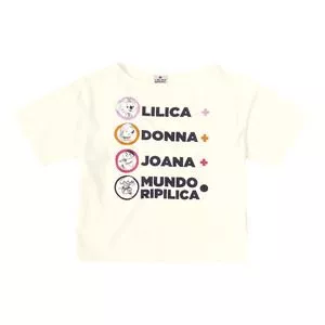 Blusa Infantil Lilica Ripilica®<BR>- Off White & Preta<BR>- Mundo Ripilica