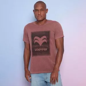 Camiseta Vonpiper® Com Recortes<BR>- Vinho & Preta