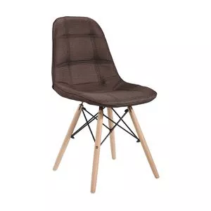 Cadeira Eames<BR>- Marrom & Madeira<BR>- 83x44x39cm<BR>- Or Design