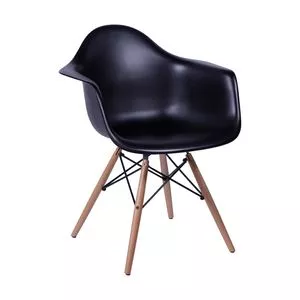Cadeira Eames<BR>- Preta & Madeira<BR>- 82x62x44cm<BR>- Or Design