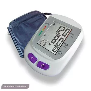 Medidor De Braço De Pressão Sanguínea Cardio Control<BR>- Branco & Cinza<BR>- 13x9,8x5,5cm<BR>- Relax Medic