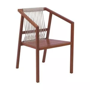 Cadeira Lanati<BR>- Marrom & Off White<BR>- 81,5x59,5x55,5cm<BR>- Tramontina