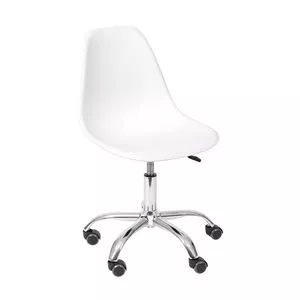 Cadeira Office Eames<BR>- Branca & Prateada<BR>- 80,5x46x42cm<BR>- Or Design