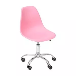 Cadeira Office Eames<BR>- Rosa & Prateada<BR>- 80,5x46x42cm<BR>- Or Design