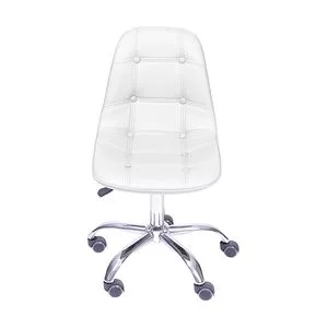 Cadeira Office Eames Botonê<br /> - Branca & Prateada<br /> - 83x44x39cm<br /> - Or Design
